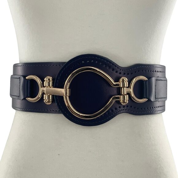 4961 Chic Full Grain Leather Elastic Belt, Wide Adjustable Elastic Corset - Picture 2 of 2